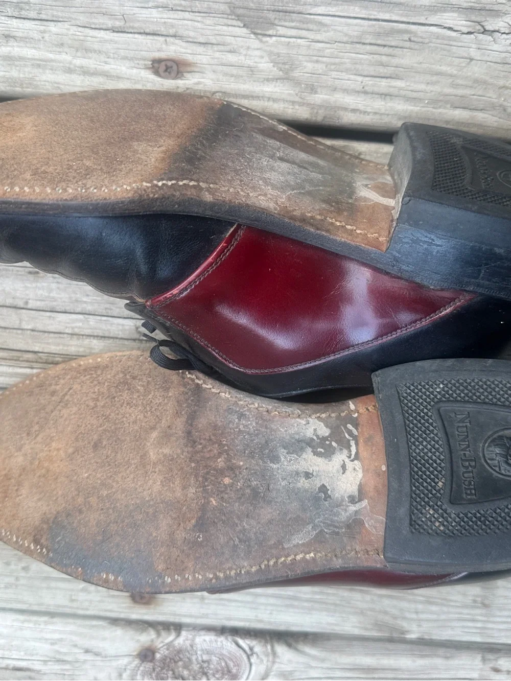Nunn  Bush Black & burgundy/oxblood lace up oxfords, Size 8 D